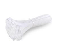 100Pcs Plastic Nylon Cable Ties Self-Locking Cord Straps Adjustable Fastening Loop Home Office Wire Zip Garden - Easy Installation(White,3x150mm)