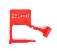 100pcs Plastic Padlock Seals Disposable Self-Locking Plastic Tags Numbered Tamper Proof Security Padlock Seals for Luggage, Document Bag, Transportation, Briefcase (Red)