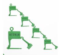 100pcs Plastic Padlock Seals Disposable Self-Locking Plastic Tags Numbered Tamper Proof Security Padlock Seals for Luggage, Document Bag, Transportation, Briefcase (Green)