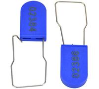 100PCS Plastic Padlock Security Seals Numbered Metal Wire Padlock Seals Disposable Tamper-Evident Lock Tags for Door, Access Cabinets, Utility Meters Seal Blue