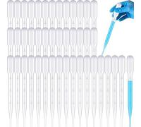 100Pcs Plastic Pipette 3ml, Clear Disposable Pipettes, Accurate Liquids Transfer Dropper with Scale Marks, Small Graduated Transparent Pippets for Essential Oils, Lab Experiments, Crafts, Watercolours