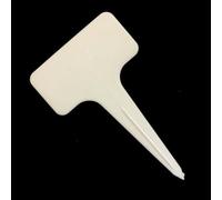 100pcs Plastic Plant Labels for Outdoor, 10cm x 6cm T Plastic Plant Label Ideal for Naming Plants, Durable Garden Tags, Reusable Seed Markers, Flexible & Easy to Insert and Write On (White)