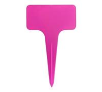 100pcs Plastic Plant Labels for Outdoor, 10cm x 6cm T Plastic Plant Label Ideal for Naming Plants, Durable Garden Tags, Reusable Seed Markers, Flexible & Easy to Insert and Write On (Pink)