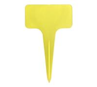 100pcs Plastic Plant Labels for Outdoor, 10cm x 6cm T Plastic Plant Label Ideal for Naming Plants, Durable Garden Tags, Reusable Seed Markers, Flexible & Easy to Insert and Write On (Yellow)