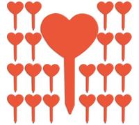 100Pcs Plastic Plant Labels Heart-Shape Plant Markers Waterproof Garden Tags Stake Labels for Potted Vegetable Flower Outdoor Plants, Red