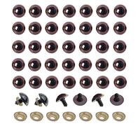 100Pcs Plastic Safety Eyes Craft Eyes with Washer for DIY Teddy Bear Puppet Stuffed Animal Doll Making Supply (Brown 18mm)