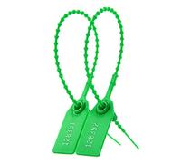 100pcs Plastic Security Seals Numbered Zip Ties for Fire Extinguisher Self-Locking Tamper Proof Tags Pull Tite Safety Tab (Green)