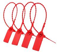 100PCS Plastic Security Tags Anti Tamper Seals Zip Ties Red Plastic Tags Security Tag Remover Ideal for Luggage Shoes and Various Handbags Luggage Packages, Labelled Boxes