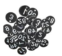 100pcs Plastic Tags Colorful Round Sequential Numbers Sign Labels 3.5CM Number Plate Garden Markers for Lockers and Hotels(Black)