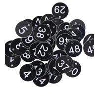 100pcs Plastic Tags Colorful Round Sequential Numbers Sign Labels 3.5CM Number Plate Garden Markers for Lockers and Hotels(Black)