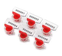 100pcs Plastic Twist Tight Roto Security Meter Seals with 100m Stainless Wire (Red, 100pcs)