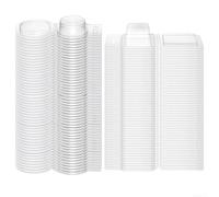 100pcs Plastic Wax Clamshells Square Round Clear(100pc rounds)