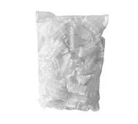 100Pcs Plastic Women Shower Hair Cap Waterproof Hotel Dye Elastic Bathroom For Trave,Spa Hotel(White)