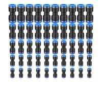 100pcs Pneumatic Straight Push Connectors 4/6/8/10/12mm Push to Connect Pneumatic Quick Fittings Set for Air Water Hose, Straight Coupling Adapter