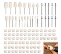 100PCS Polishing Kit for Dremel, Polishing Buffing Wheel, Wool Felt Polishings Kit with 1/8"(3mm) Shank, Compatible with Rotary Tools for Metal Polishings and Glass Grinding