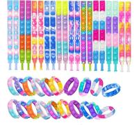 100Pcs Pop Bracelet, Party Favors for Kid, Pop Wrist Strap Fidget Toys Pack, Fidget Toys for Girls Boys, as Gifts for Easter Chrismas, Classroom Prizes for Students, Party Bag Fillers for Kids