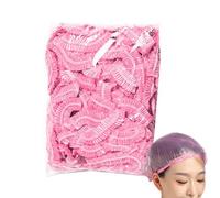 100PCS Portable Disposable Shower Caps; Plastic Waterproof Elastic Hair Caps Bathing Caps Bath Hat;Travel Shower Cap, Perfect for Hair Treatment, Salon, Spa, Hotel, Travel (#1)