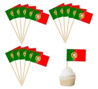100Pcs Portugal Toothpicks Flag,Toothpicks Cocktail Picks for European championship Party Decoration,Mini Portugal Flags Toothpicks Sandwich Food Picks CupCake Toppers for Olympics 2024 Decorations