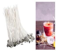 100pcs Pre-Waxed Candle Wicks 10cm - Premium Cotton Cores for DIY Candles & Aromatherapy, Longer Burning Time with Clean Even Flame, No Wax Dipping Needed - Soy Wax/Beeswax/Paraffin Compatible