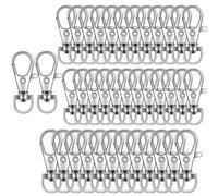 100PCS Premium Key Chain Clip Hooks Swivel Clasps Lanyard Snap Hook Keychain Hooks for Lanyard Key Rings Crafting
