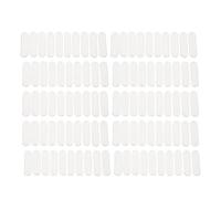 100pcs Premium PU Leather Crochet Labels Sewing Tags for Handmade Clothing Bags DIY Craft Projects 4.5x1.2cm Durable Embellishment (White)