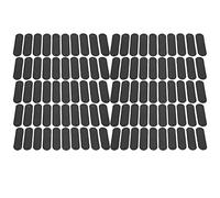 100pcs Premium PU Leather Crochet Labels Sewing Tags for Handmade Clothing Bags DIY Craft Projects 4.5x1.2cm Durable Embellishment (Black)