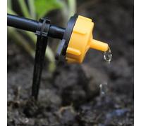 100pcs Pressure Compensating Dripper, Drippers for Garden Lawn Drip Irrigation with Barbed Hose Connector(2L/h)