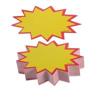 100pcs Price Labels Reusable Yellow Paper for Retail Stores, 11x8x0.1cm | Writable Surface, High Visibility, Highlight Offers, for Clothing, Dry Goods, Boutiques, Garages and Supermarkets