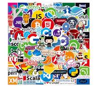 100PCS Programming Stickers for Laptop Computer Water Bottles Luggage Notebook Bike Bicycle Computer Guitar Skateboard,Program Internet Software Waterproof Decals for Programmers Teens Adults