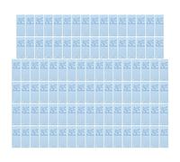 100Pcs PU Leather Label Bird Color Soft 4 Holes Useful DIY Accessories Wallet Hat Sewing Decoration (Sky Blue)