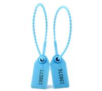 100pcs Pull Tite Tamper Seals Numbered Zip Ties Plastic Safety Tags Self-Locking Label Breakaway Anti Tamper Seals(LightBlue)