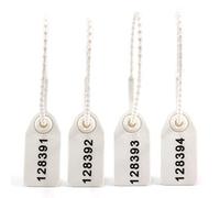 100pcs Pull Tite Tamper Seals Numbered Zip Ties Plastic Safety Tags Self-Locking Label Breakaway Seals(White)