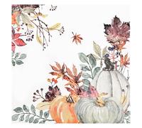 100Pcs Pumpkins Paper Napkins Fall Floral Pumpkin Maple Leaves Disposable Party Napkin 6.5" Autumn Luncheon Hand Towel for Thanksgiving Harvest Birthday Engagement Party Supplies