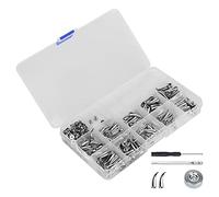 100Pcs Punk Rivet Kit Alloy with 3Pcs Tools, DIY Leather Hardware Accessory Set for Jackets Bags Belts Crafts, Includes Flat - Bottomed Screws and Plastic Storage Box