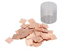 100Pcs Pure Copper Heatsink, Red Copper Plate Cooler Heat Sink Thermal Pad Shim for Graphics Card CPU RAM, Burr Free High Thermal Conductivity 401W/mK for PC Desktop (20 * 20 * 1.0MM)
