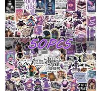 100Pcs Purple Bookish Stickers Pack,Popular Book Stickers Waterproof Vinyl Decals for Reader s Boho Decals for Water Bottle Laptop Guitar Car Luggage Skateboard Manga Gifts for Teens Girls Boys
