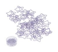 100PCS Purple Five Pointed Star Shaped Paper Clips, Small Cute Office Clips for Document Classification, Sturdy Metal Memo Clips with Adorable Design for Students and