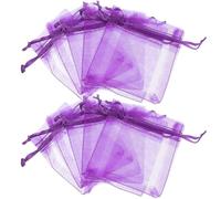 100pcs Purple Organza Drawstring Pouch 7x9cm for Grass Sachets | Self Binding, Supple Feel, Small Portable Size, Good Air Permeability, Stylish Color Match, Household Use