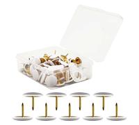 100pcs Push Pins, Decorative Thumb Tacks Round Head Drawing Pins with Storage Box Metal Push Pin Thumbtack with Steel Point for School Office Map Photo Wall Cork Board Bulletin A7DGNTD (White)