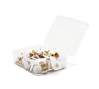 100pcs Push Pins, Decorative Thumb Tacks Round Head Drawing Pins with Storage Box Metal Push Pins Thumbtack with Steel Point for School, Office, Map, Photo Wall, Cork Board Bulletin A7DGNTD (White)