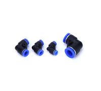 100pcs PV 4 6 8 10 12 14 16mm OD Hose L Type Flow Speed Tube Quick Air Pneumatic Connectors Coupling Brass Fitting (Color : Blue, Size PV8 8MM)