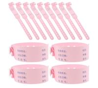 100pcs PVC Hospital Wristband Pink Adjustable Snap Id Band