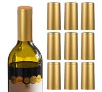 100pcs PVC Wine Bottle Sealer, Heat Shrink Film Bottle Capsules Corks Wine Wrap Caps for Vacuum Sealer Making Cellars Home Use, Golden