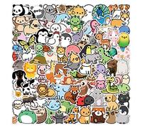 100PCS Q Version Cartoon Animals Stickers for Laptop Water Bottle Luggage Snowboard Bicycle Skateboard Decal for Kids Teens Adult Cartoon Stickers