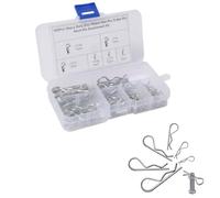 100Pcs R Clips Assortment Kit,R Shaped Spring Retaining Hitch Pins | 6 Sizes,Stainless Steel Cotter Pins Split Pins,for Car, Truck, Tractor, Lawn Mower, ATV Trailer