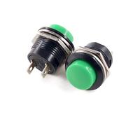 100PCS R13-507 Momentary SPST NO Red Black White Yellow Green Blue Round Cap Push Button Switch AC 6A/125V 3A/250V 6color IDGTTLDF(Green)