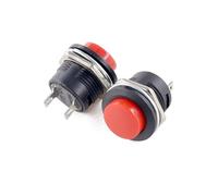 100PCS R13-507 Momentary SPST NO Red Black White Yellow Green Blue Round Cap Push Button Switch AC 6A/125V 3A/250V 6color IDGTTLDF(Red)