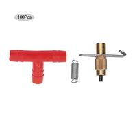 100PCS Rabbit Automatic Water Drinker Feeder Nipple, Pet Drinking Fountain with Tee Pipe and Spring, Durable Copper Plastic Animal Supplies for Rabbit Rat Cage, Easy to Install and (Nipple type