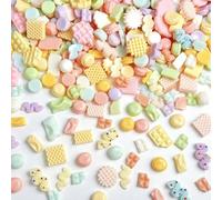 100Pcs Random Slime Charms - Flatback Resin Charms Set for DIY Phone Case, Cream Colour Mini Cookie Cute Charms & Slime Accessories for Crafting