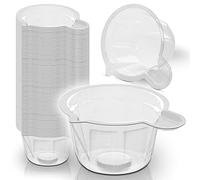 100pcs - RE-GEN 40ml Plastic Measuring Cups Fluid Mixing Dispensing Pots with Handle | Ideal for Dispensing, Mixing, Pouring, Paint, Epoxy Resin, Oils, Liquids, DIY, Arts & Crafts, Lab